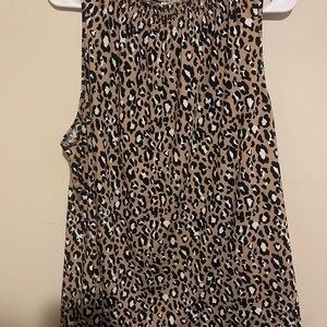 Perseption Leopard Print Tank Top - Black and Brown